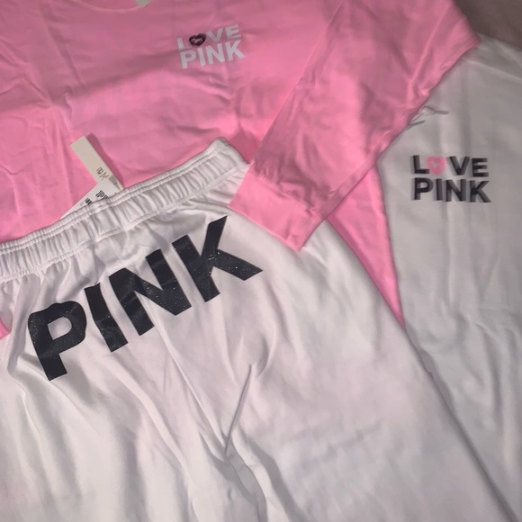 VS Pink Originals SET Campus Sweatpants, Matching Campus Tee, and Campus Hoodie - Picture 4 of 16